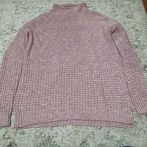 Pink fuzzy turtleneck